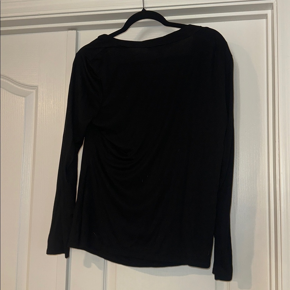 White House Black Market draped Neck Long-Sleeve Women's Top size large - Picture 3 of 6
